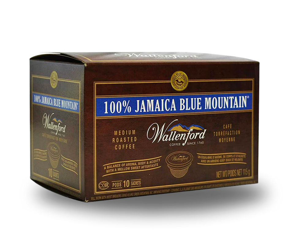 100 Wallenford Jamaica Blue Mountain Coffee K Cup Compatible Pods