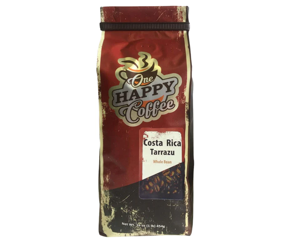 One Happy Coffee – Costa Rica Tarrazu Beans 16oz WHOLESALE - 12 Pack