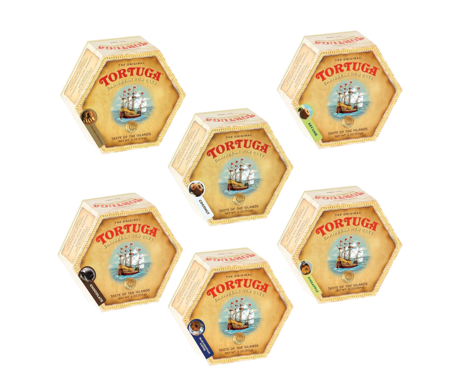 Tortuga Caribbean Cake 4 oz Variety Gift Pack (2 Pack of 6)