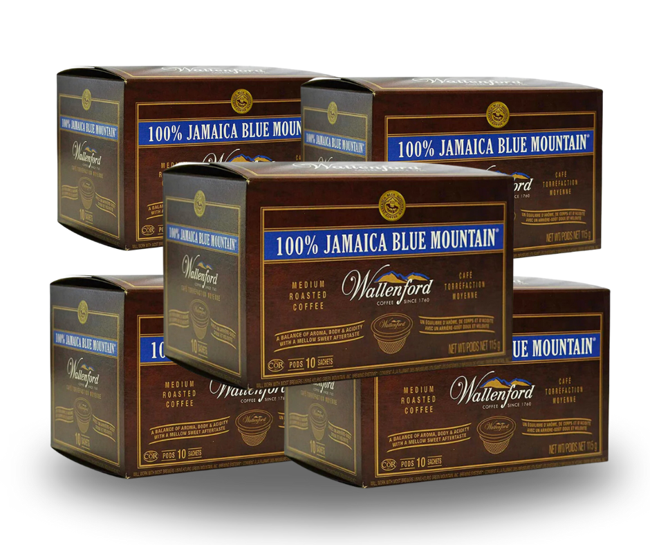 100% Wallenford® Jamaica Blue Mountain® Coffee K Cup Coffee Pods 10ct (Pack of 5)